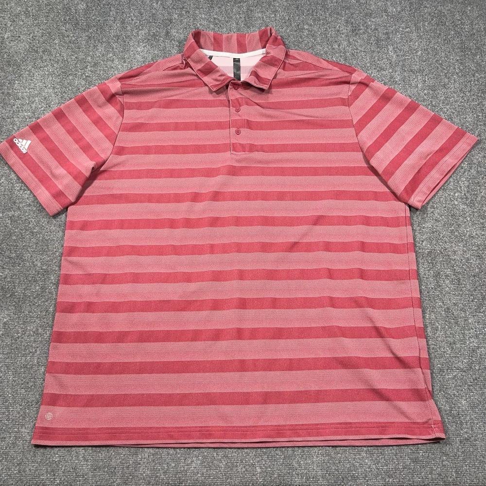 Adidas 365 Performance Polo Shirt Men 3XLT Red Athletic Golf‎ Stretch Tech Top